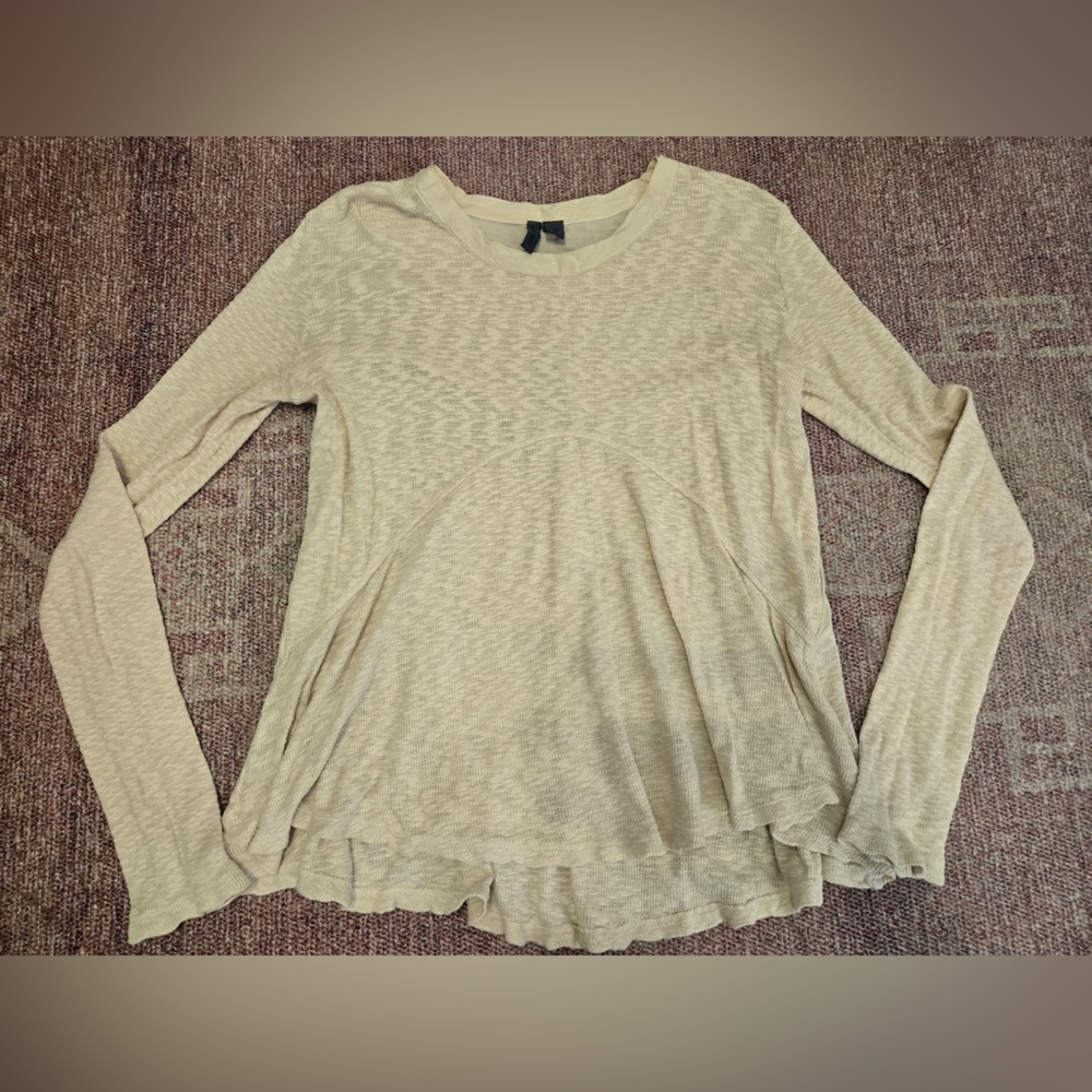 Anthropologie Left of centre textured peplum style cream oversized xs top